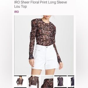 IRO multicolor black sheer Lou blouse retail $300